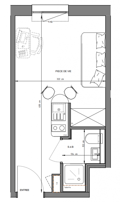 Studio à Faches-Thumesnil, Studio 127 LILLE METROPOLE