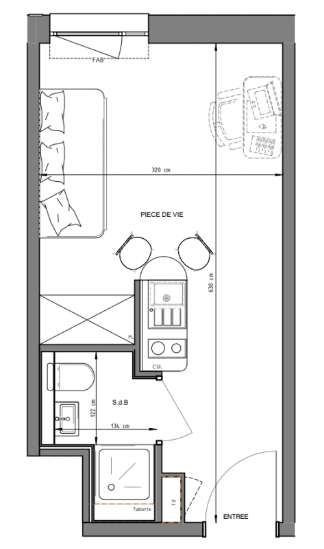 Studio à Faches-Thumesnil, Studio 127 LILLE METROPOLE